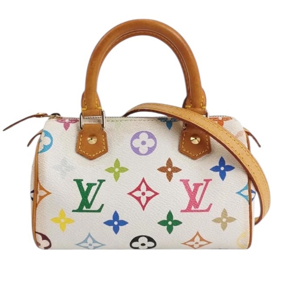 Louis Vuitton Vintage Murakami Multicolor Monogram Nano Speedy Handbag W Strap
